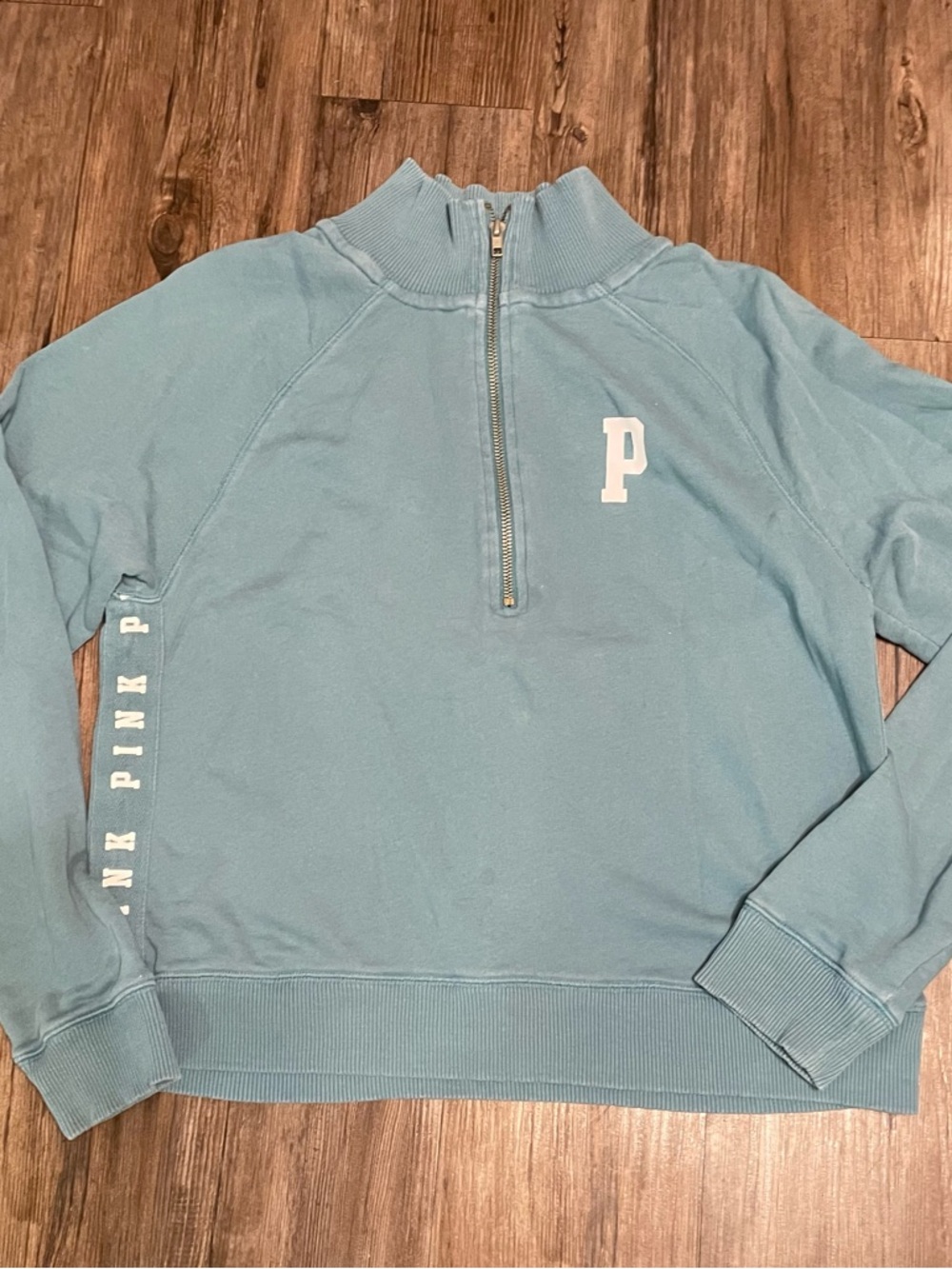 PINK Victoria's Secret Light Blue Half-Zip Sweater